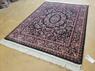 4' 1" X 5' 7" Karastan 500-1125 Black Savonnerie Wool Rug Belgium Kara Shah - Jewel Rugs