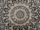 Top Quality Silk Sino Persian Rug 9x12, Highly Detailed Persian Carpet, Center Medallion Floral Allover Black and Ivory/Cream Room Sized Wow - Jewel Rugs