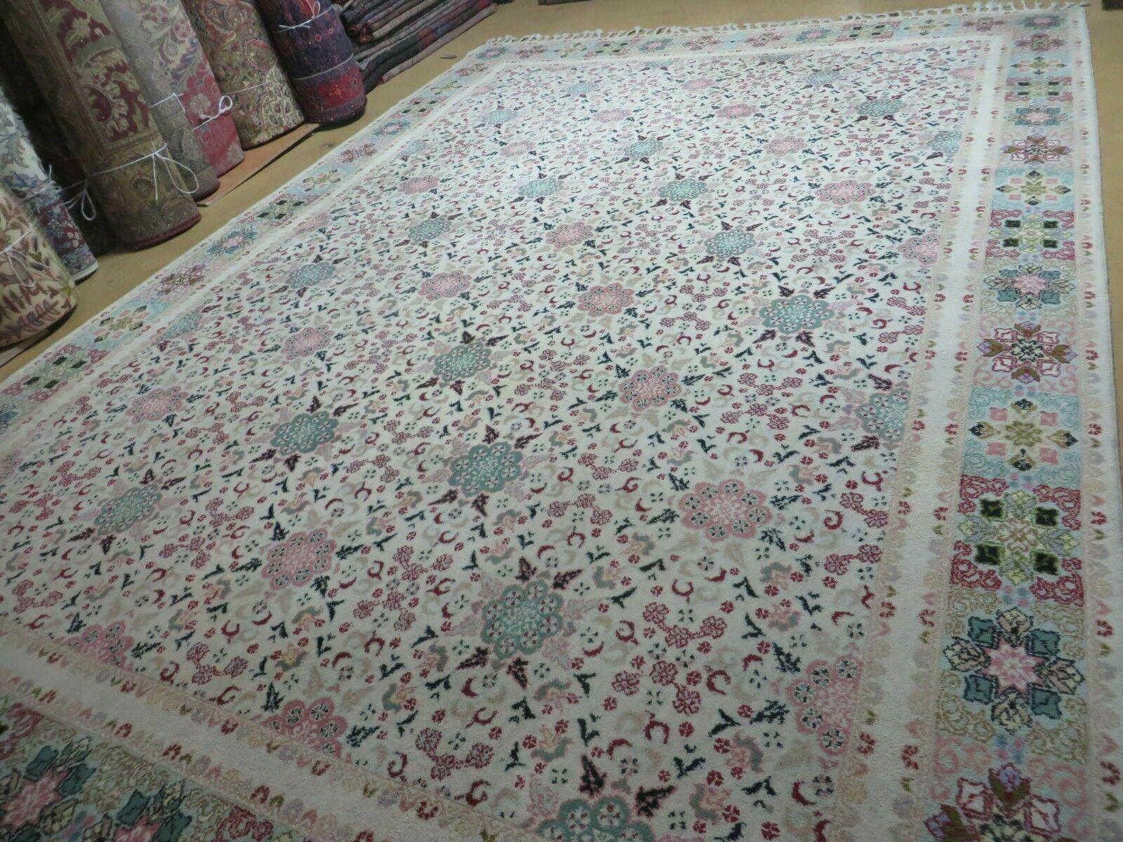 8' X 12' Vintage Handmade Moroccan Rabat Wool Carpet Beige Area Rug - Jewel Rugs