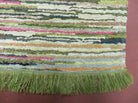 2' X 6' Vintage Hand Loomed Cotton Stripe Runner Rug Natural Dyes Braided Rag Nice - Jewel Rugs