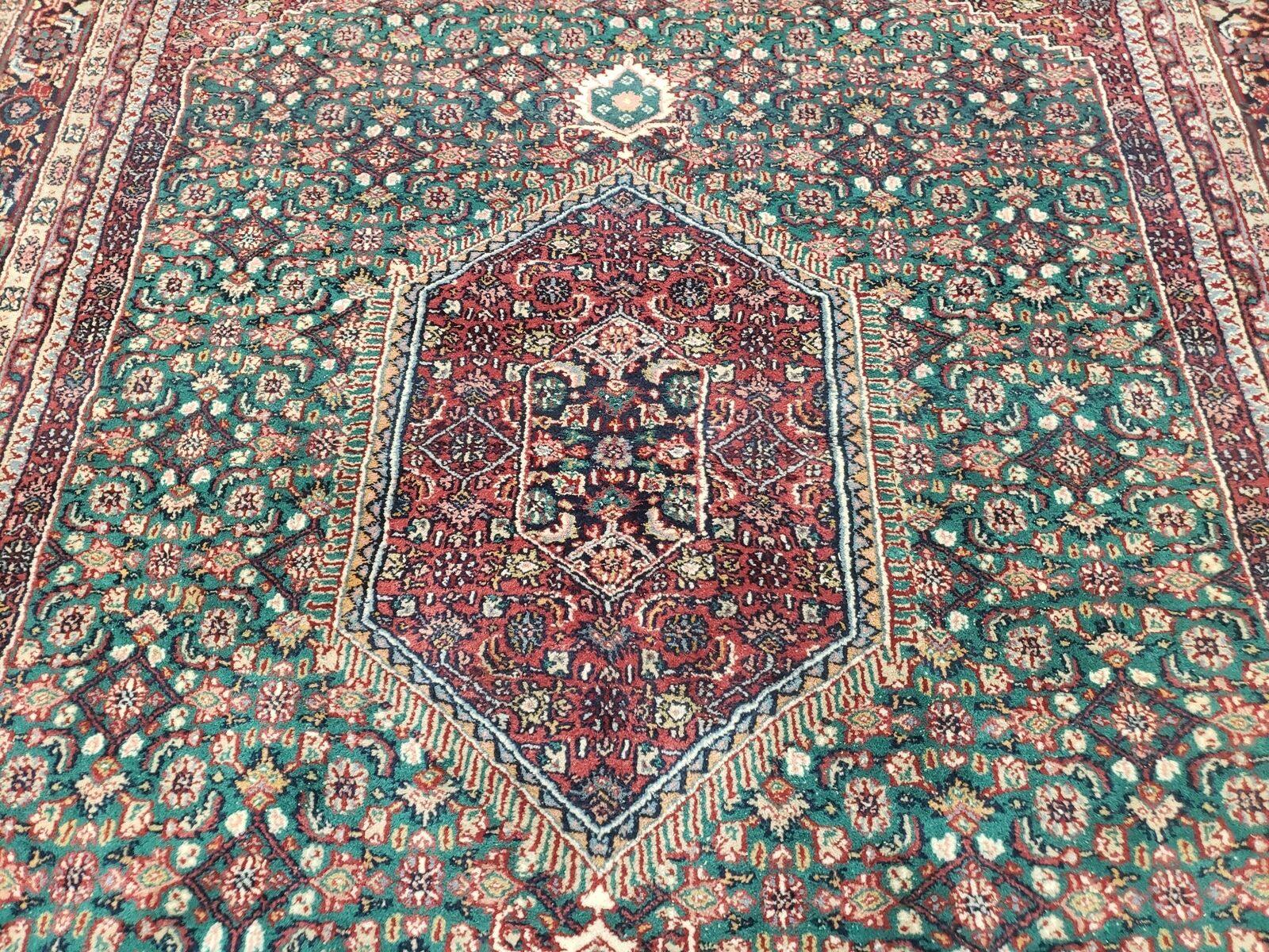 6' X 9' Vintage Authentic Top Quality Handmade Indo Persian Bijar Wool Rug Herati Geometric Pattern Veg Dyes Nice Unique - Jewel Rugs