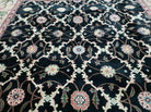 6' X 9' Handmade India Floral Oriental Wool Rug Carpet Hand Knotted Nice Black - Jewel Rugs