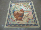 3' X 3' Vintage Tapestry American Machine Made Roosters - Jewel Rugs