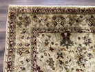 Indian Mahal Rug 8x10, Allover Floral Mahal Oriental Carpet 8 x 10, Handmade Hand Knotted Wool Rug, Indo Persian Area Rug, Tea-Washed Tan - Jewel Rugs