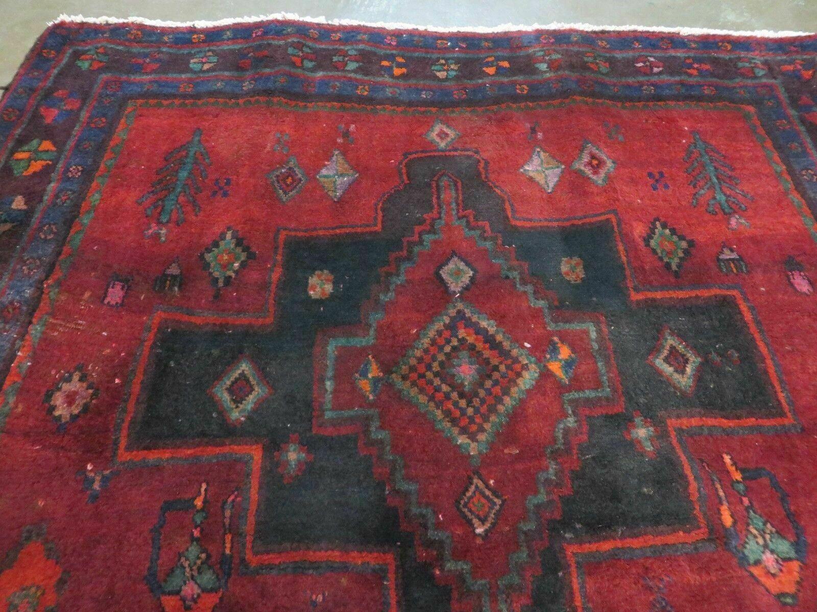 4' X 8' Antique Handmade India Geometric Oriental Wool Rug Veg Dyes Nice - Jewel Rugs