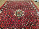 Vintage Persian Hamedan Rug, Angelas Mahi Pattern, Red, Wool, Hand-Knotted, 6'9" x 10' - Jewel Rugs