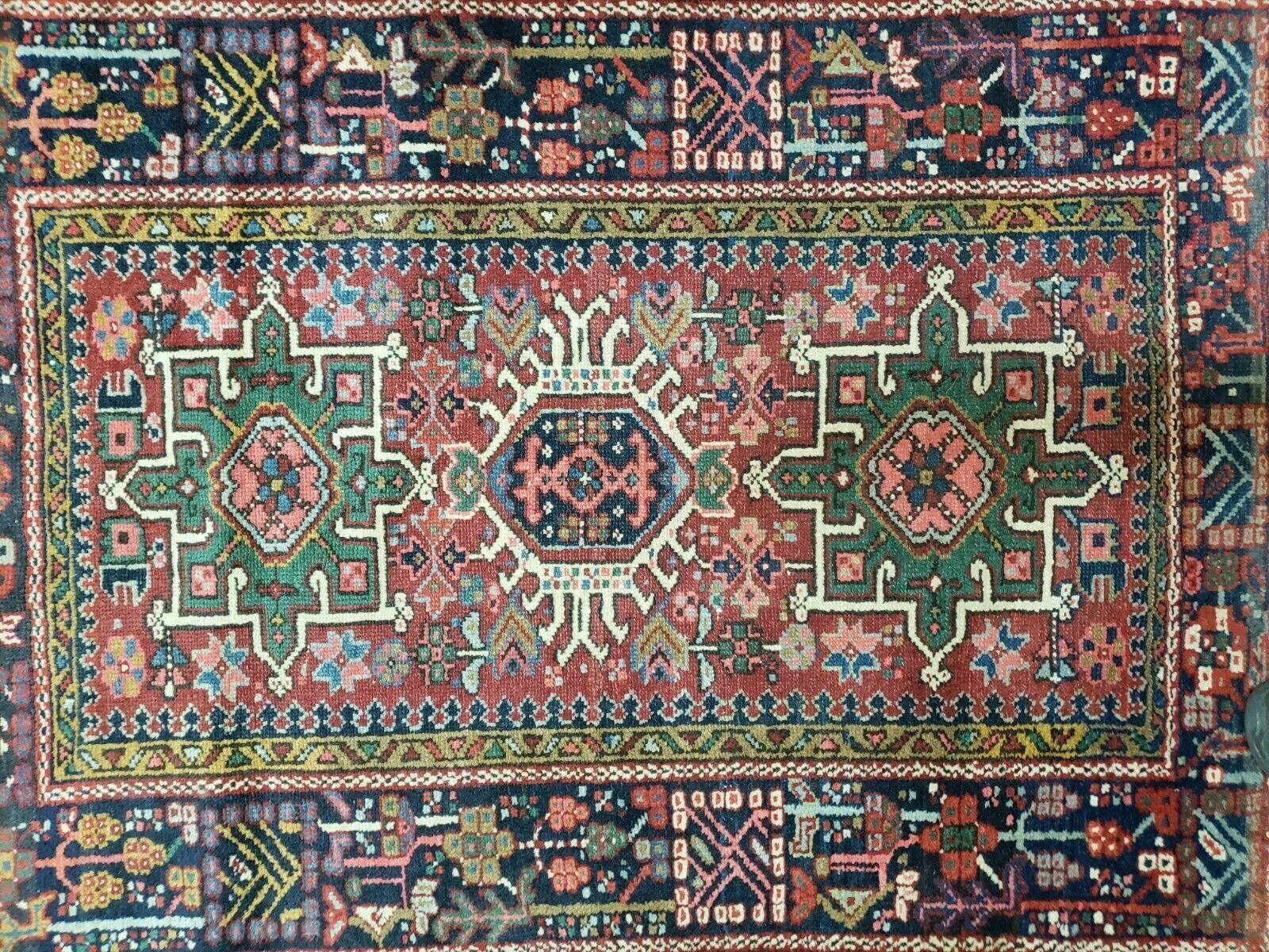 3' 3" X 4' 4" Handmade India Geometric Oriental Medallion Wool Rug Brick Color - Jewel Rugs