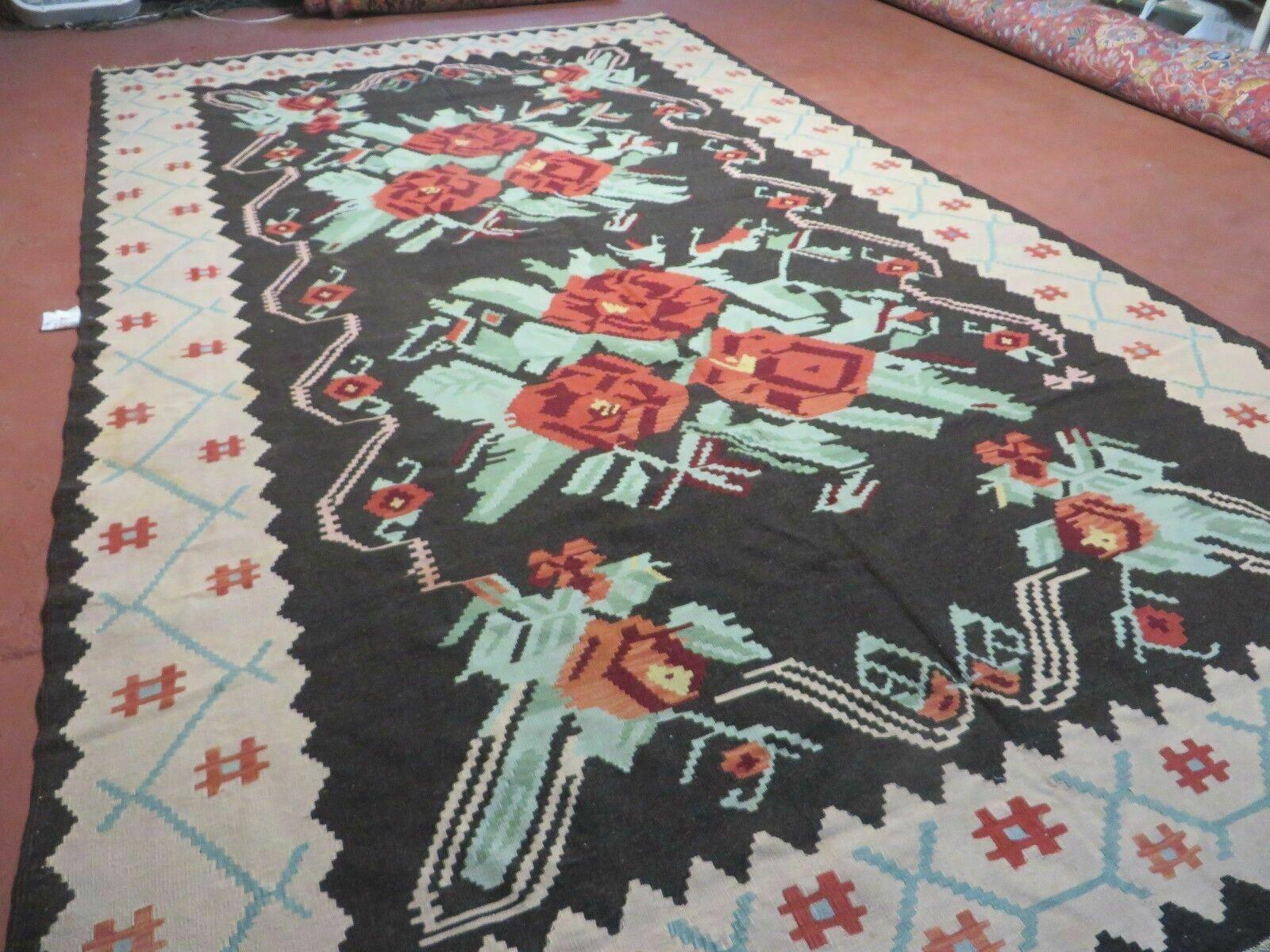 8' X 13' Vintage Karabagh Kilim Handmade Flat Weave Wool Rug Veg Dyes Nice - Jewel Rugs