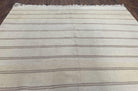 New Turkish Kilim Rug 5x8 Flatweave Carpet, Bohemian Rug, Contemporary Rug, Hand Woven, Wool Area Rug, Gray and Taupe, Striped Pattern - Jewel Rugs