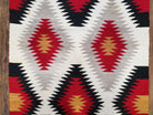 Vintage Navajo Rug 3x5, Wool Hand-Woven Navajo Blanket, Diamonds, Red Gray Black, Native American Antiques, Navaho Indians, Unique, Handmade - Jewel Rugs