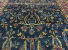 7' X 8' Antique Turkish Osiem Wool Rug Hand Knotted Navy Blue Nice - Jewel Rugs