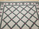 4x5 Panel Design Rug, 4' x 5' Power-Loomed Vintage Rug, Beige & Pine Green Carpet - Jewel Rugs