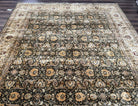 Indian Agra Rug 9x12, High Quality Indo Persian Carpet 9 x 12 ft, Mahal Rug, Tea Wash, Very Fine Oriental Rug, Allover Floral, Handmade Wool - Jewel Rugs