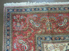 Persian Tabriz Rug 8x10, Antique Authentic Wool Oriental Carpet 8 x 10 ft, Bird Motifs Floral Boteh Paisleys, Cream Red Blue Vintage Handmade Rug - Jewel Rugs