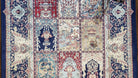 Silk Rug Turkish, Panel Design, Blues and Ivory, Bamboo Silk, Turkish Silk Carpet, Short Runner Rug, New Oriental Carpet, 2' 8" x 6' 7" - Jewel Rugs