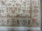 3' X 5' Vintage Handmade Chinese Floral Oriental Wool Rug Silk Accents Vegy Dyes Small Beige Rug - Jewel Rugs