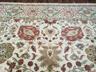 12' X 15' One-of-a-Kind Indian Hand-Knotted Wool Rug Hand Made Floral Ivory Nice - Jewel Rugs