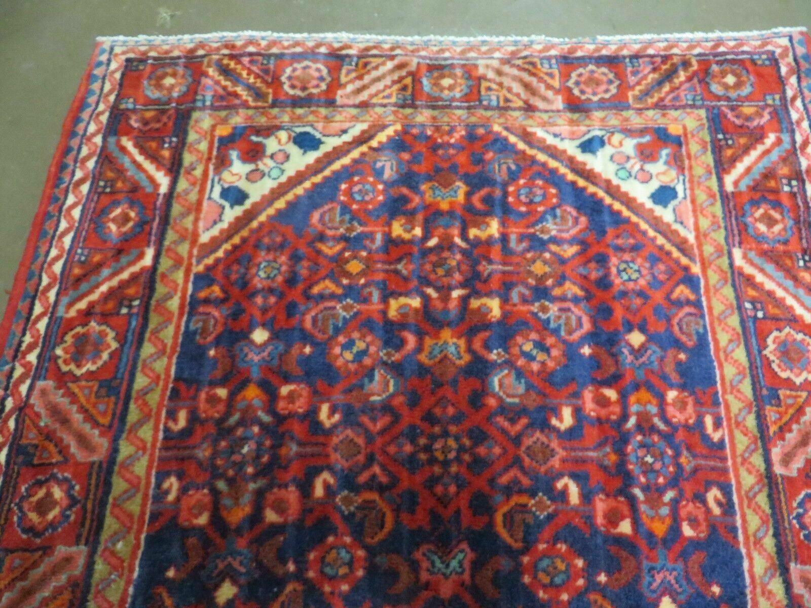 3' 6" X 10' 4" Antique Handmade India Floral Oriental Wool Runner Rug # 128 - Jewel Rugs