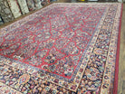 Antique Karastan Rug 8.8 x 12, Sarouk Design #785, USA Made, Red Karastan Wool Carpet, Vintage Karastan Area Rug, Original Karastan w/ Label - Jewel Rugs