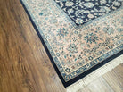 8' X 10' 5" Fine Handmade Chinese Allover Oriental Wool Rug Carpet Navy Blue - Jewel Rugs