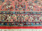 7' X 9' Handmade Knotted India Floral Wool Rug Hand Knotted Carpet Coral Red - Jewel Rugs