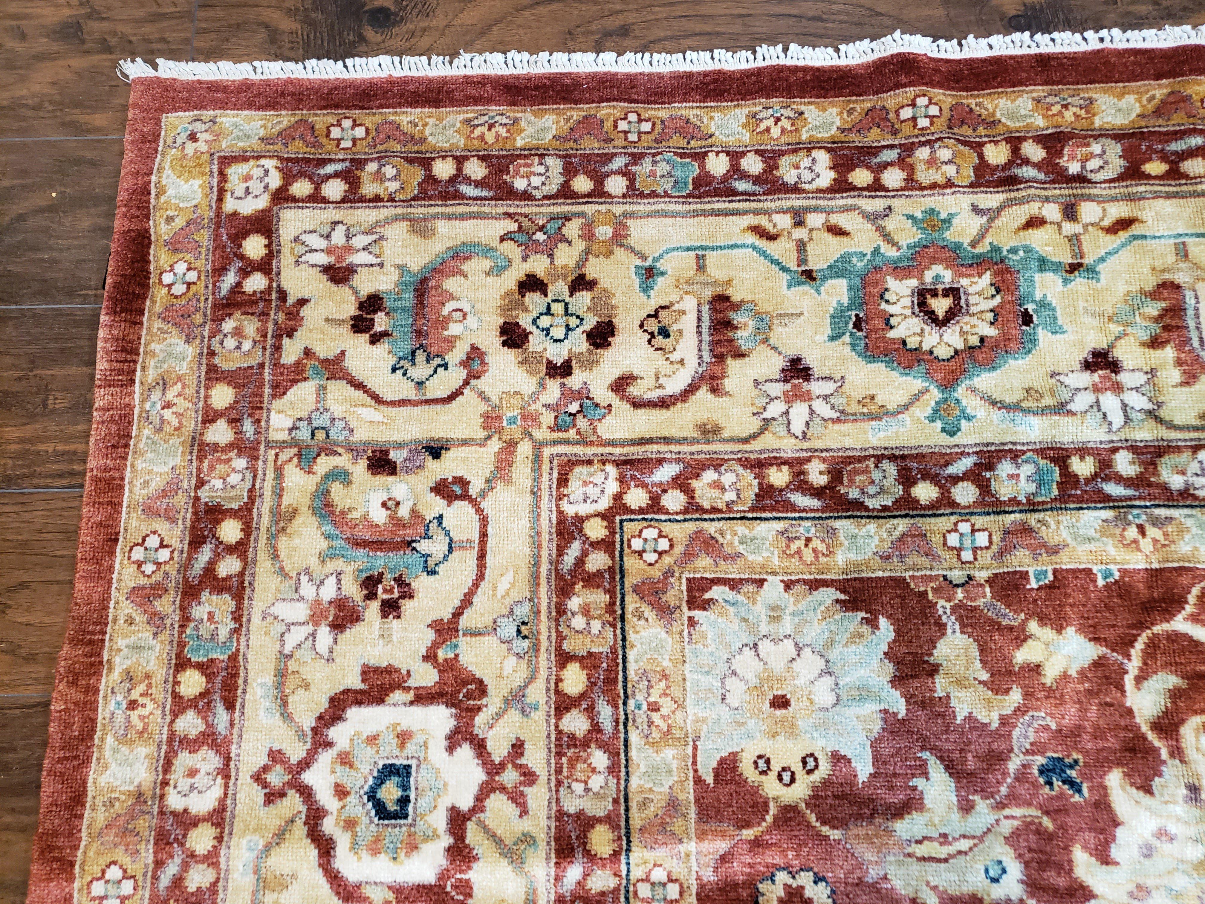 Safavieh Room Sized Rug 10x14, Wool Hand-Knotted Auburn Red & Light Gold Egyptian Mahal Oriental Carpet, 10 x 14 Large Living Room Rug - Jewel Rugs