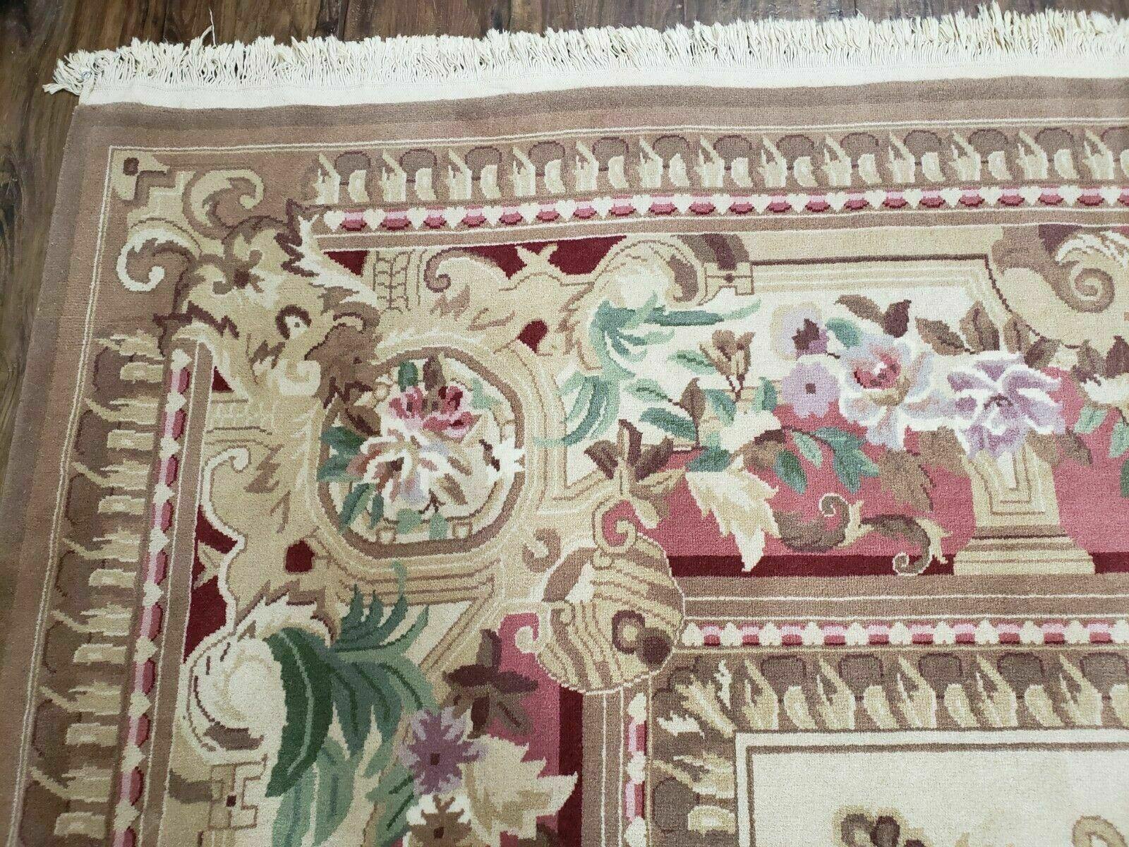 12' X 18' Magnificent Handmade Wool Rug Chinese Aubusson Savonnerie Design Nice - Jewel Rugs