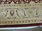 10' X 15' Vintage Handmade India Agra Larastan Wool Rug Floral Beauty Wine Red - Jewel Rugs