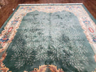 8' X 10' Antique Handmade Art Deco Nichols Peking Chinese Rug Carpet Teal Nice - Jewel Rugs