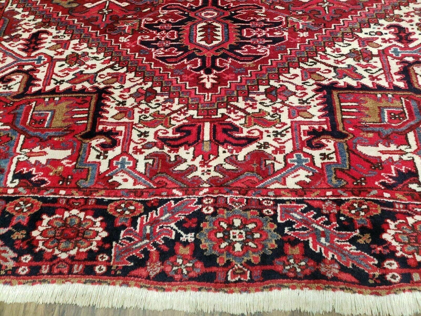 8' X 11' Vintage Handmade India Oriental Hand Knotted Wool Rug Carpet Red Nice - Jewel Rugs