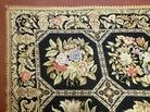 6' X 9' Vintage Handmade English Design Needlepoint Wool Rug Flat Weave Nice - Jewel Rugs