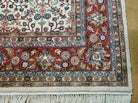 8' X 11' Vintage Fine Handmade Indian Agra Wool Rug Ivory/ Beige Organic Dyes - Jewel Rugs