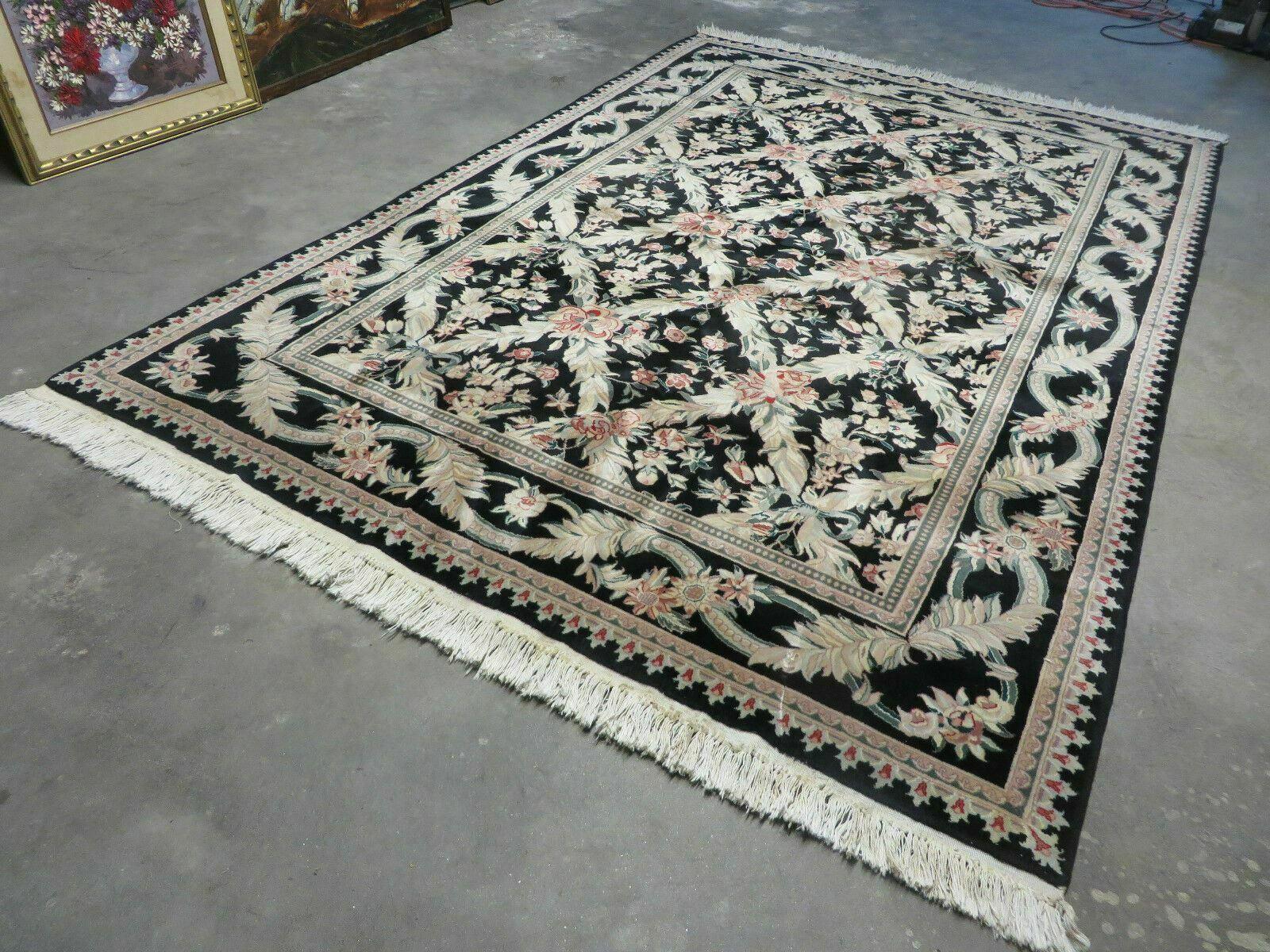 6' X 9' Handmade William Morris Arts & Craft Chinese Wool Rug Carpet Black Nice - Jewel Rugs