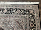 Sino Persian Rug 8x10, Wool and Silk Oriental Carpet, Herati Mahi Pattern, Medallion, Very Fine Rug, 8 x 10 Vintage Area Rug, Hand Knotted - Jewel Rugs