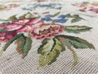 Hand-Knotted Needlepoint Carpet 6x9, Ivory/Cream Background, Colorful Flowers, Yellow Border, Aubusson Rug 6 x 9, New, Handmade - Jewel Rugs