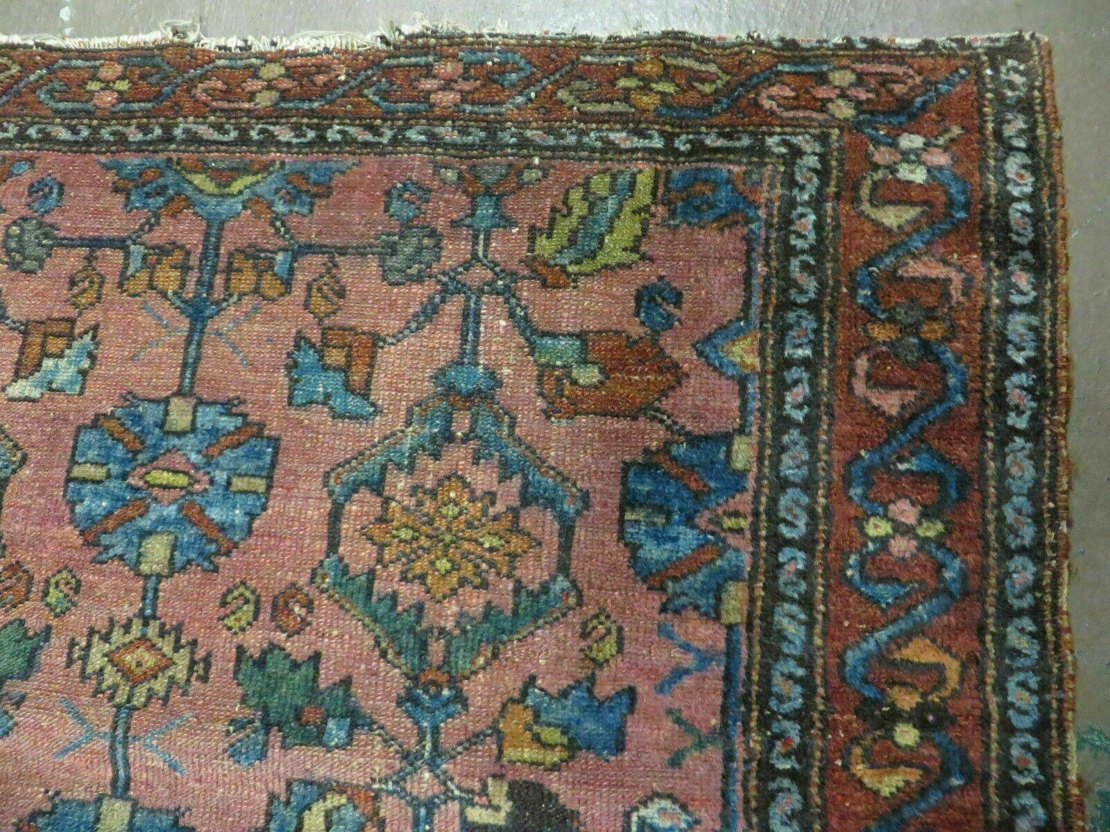 3' X 6' Antique Handmade Turkish Wool Rug Veg Dyes Red Low Pile - Jewel Rugs