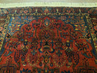 4' 5" X 6' 4" Authentic Antique Oriental Floral Red Allover Wool Rug - Jewel Rugs