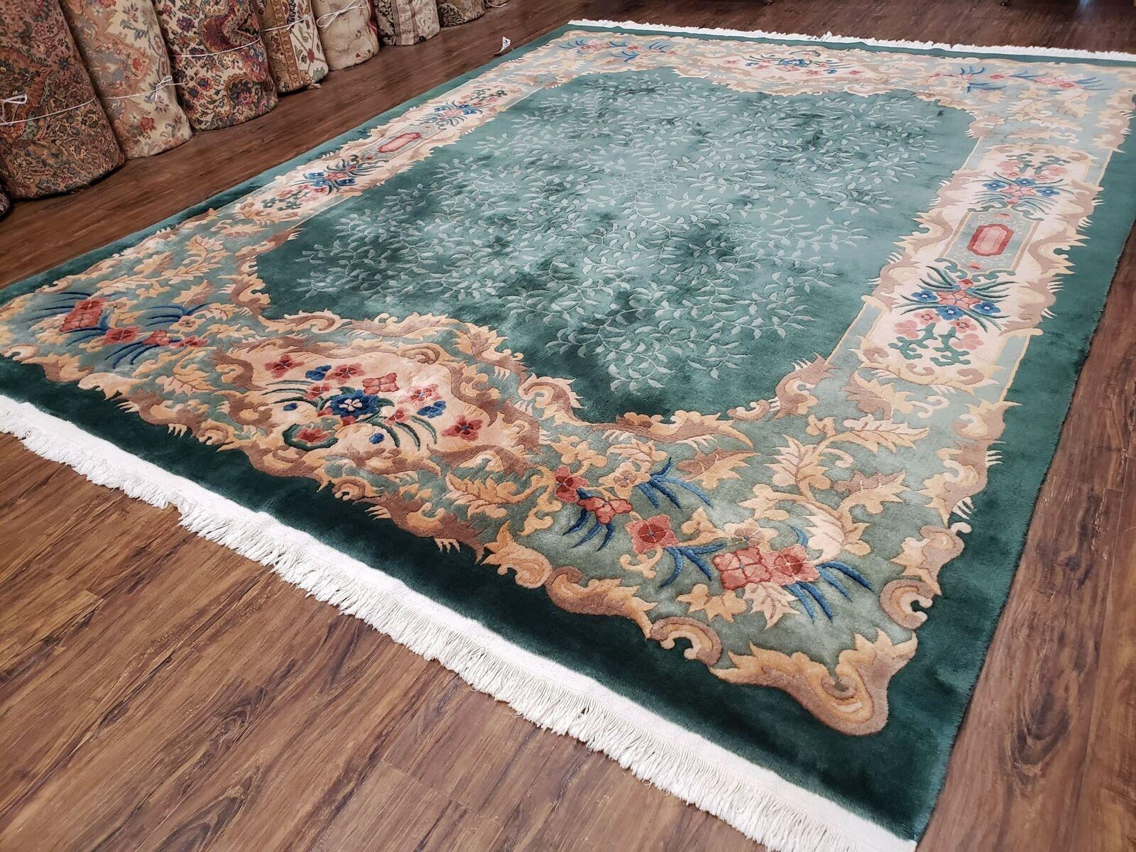 8' X 10' Antique Handmade Art Deco Nichols Peking Chinese Rug Carpet Teal Nice - Jewel Rugs