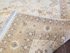 9' X 12' Handmade Oriental Floral Wool Area Rug Organic Ivory Beige Nice - Jewel Rugs