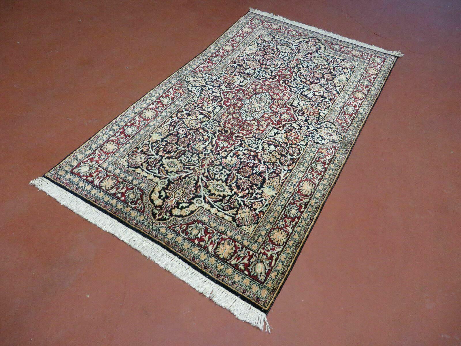 3' X 5' Vintage Handmade Fine India Floral Oriental Kashmir Silk Rug Carpet Nice - Jewel Rugs