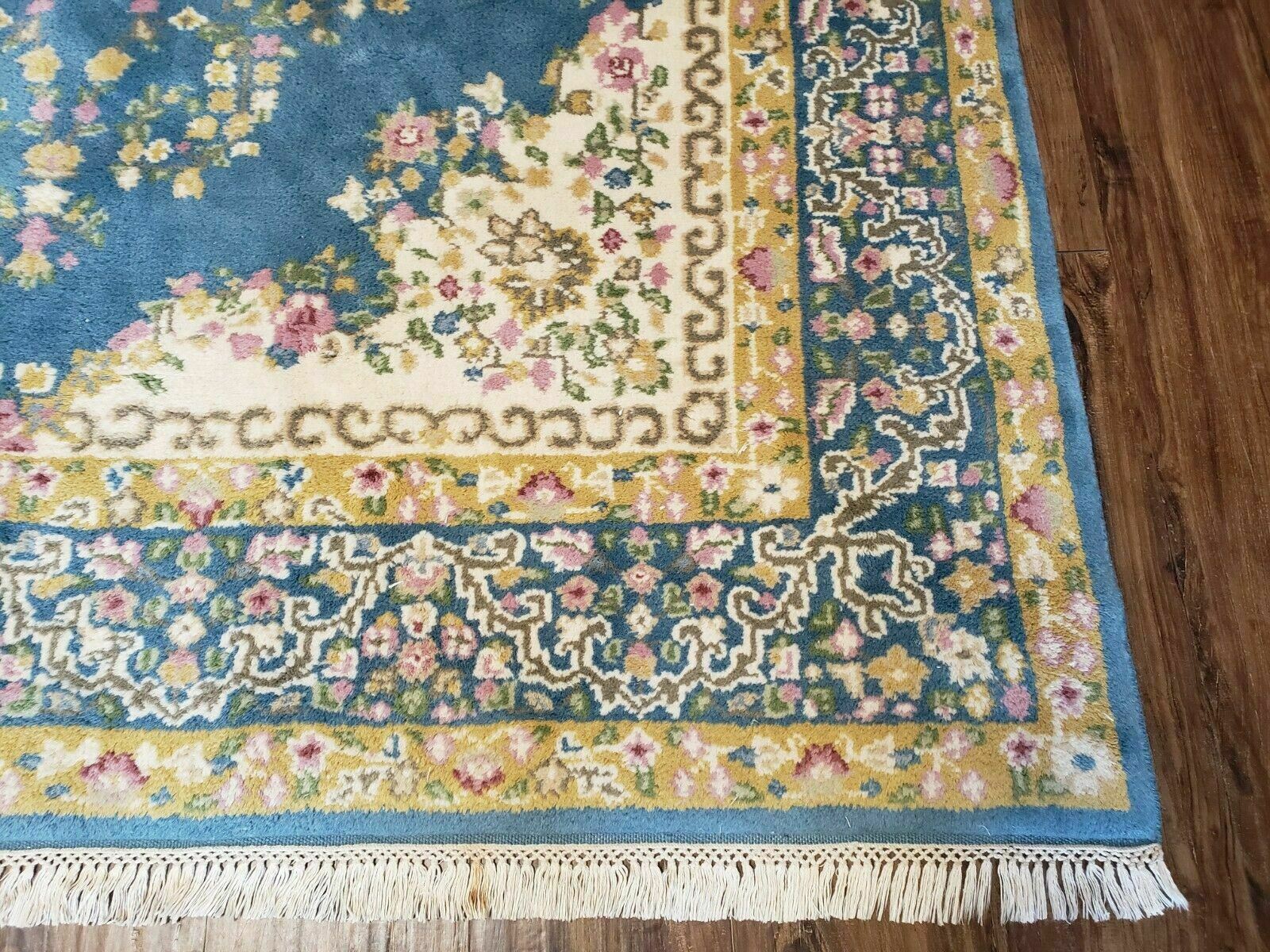 6' X 9' Handmade India Open Field Kirman Wool Rug Carpet Medallion Nice - Jewel Rugs