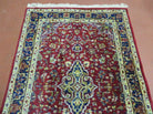 2' 6" X 4' Vintage Handmade Indian Lahore Red Wool Rug Nice - Jewel Rugs