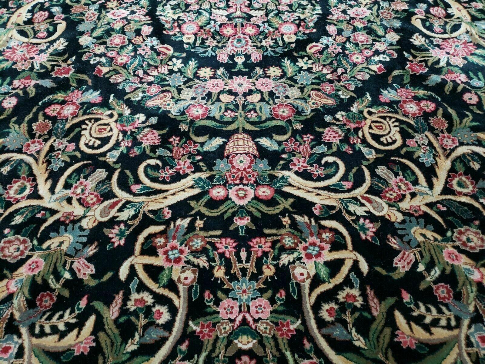 8' X 10' Vintage Handmade Chinese Floral Oriental Wool Rug Carpet Flowers Green - Jewel Rugs