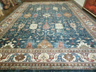 12' X 18' One-of-a-Kind Hand-Knotted Wool Indian Rug Agra Blue Gray Wow - Jewel Rugs