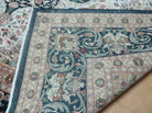 9' X 12' Vintage Fine Handmade Chinese Allover Oriental Wool Rug Ivory Black - Jewel Rugs