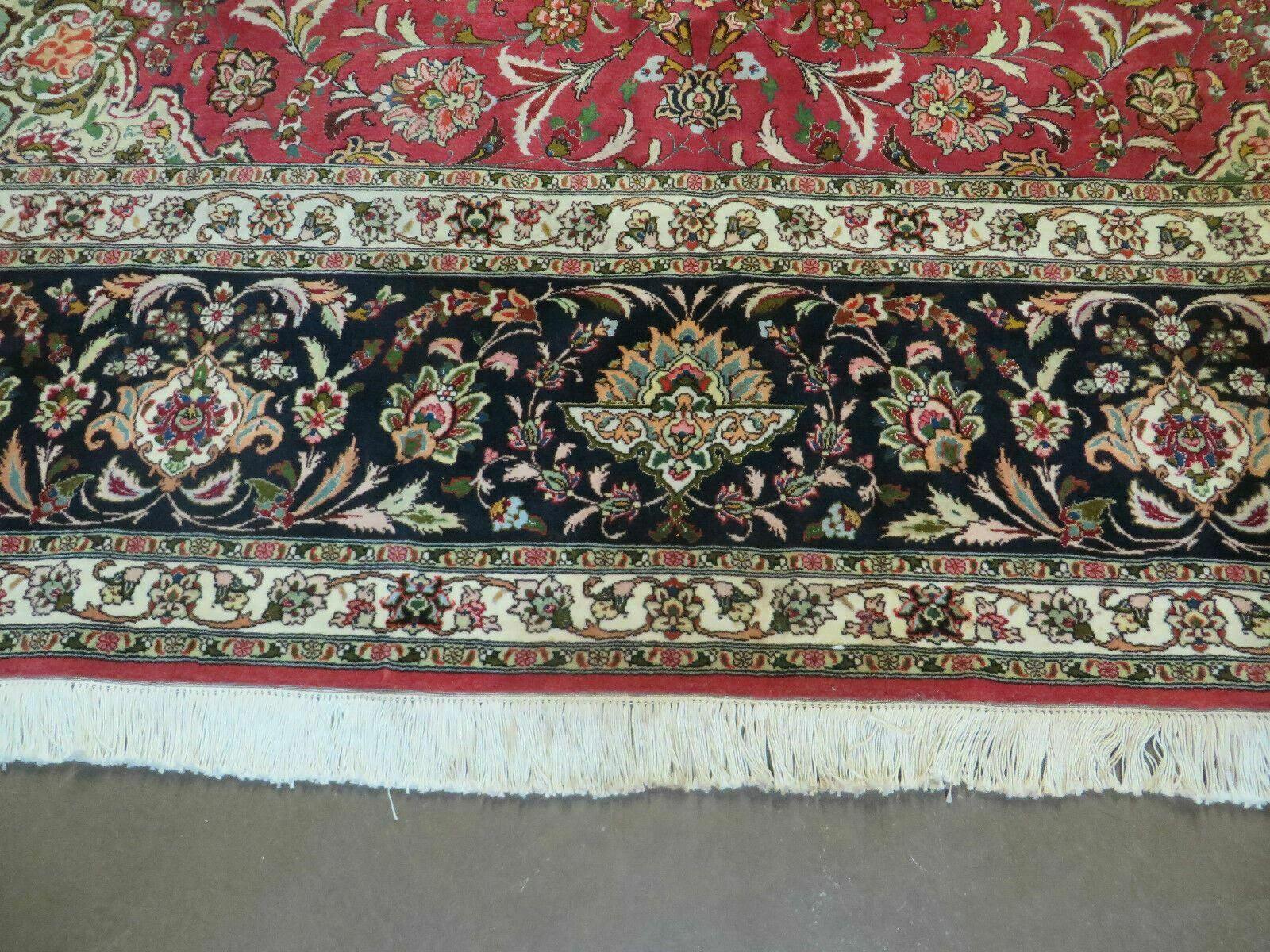 10' X 14' Vintage Handmade Persian Tabriz Wool Rug Silk Accent Oriental Carpet Nice - Jewel Rugs