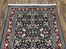 Turkish Silk Rug 3x4, Vintage Silk Carpet, Repeated Boteh Paisely Floral, Black Red Blue Fine Small Silk Rug 3 x 4 Hand Knotted Oriental Rug - Jewel Rugs