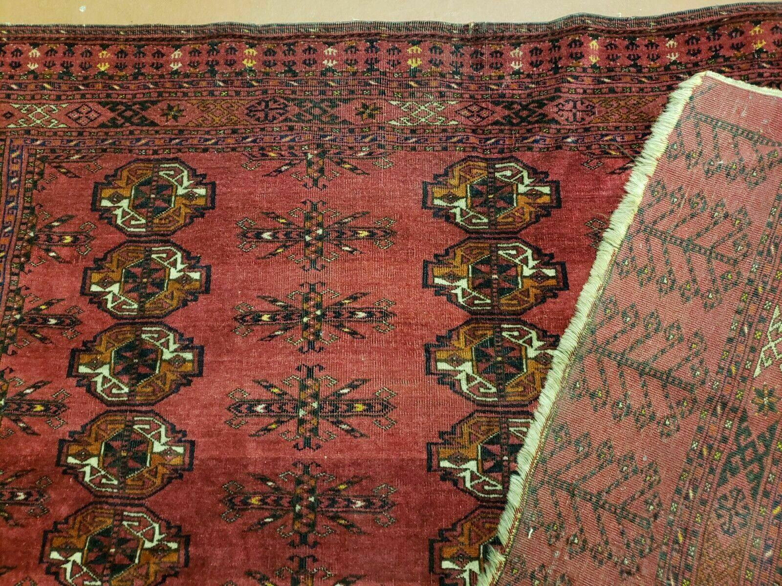 3' 1" X 5' 5" Antique Handmade Tribal Wool Rug Salor Turkoman Organic Dyes Wow - Jewel Rugs