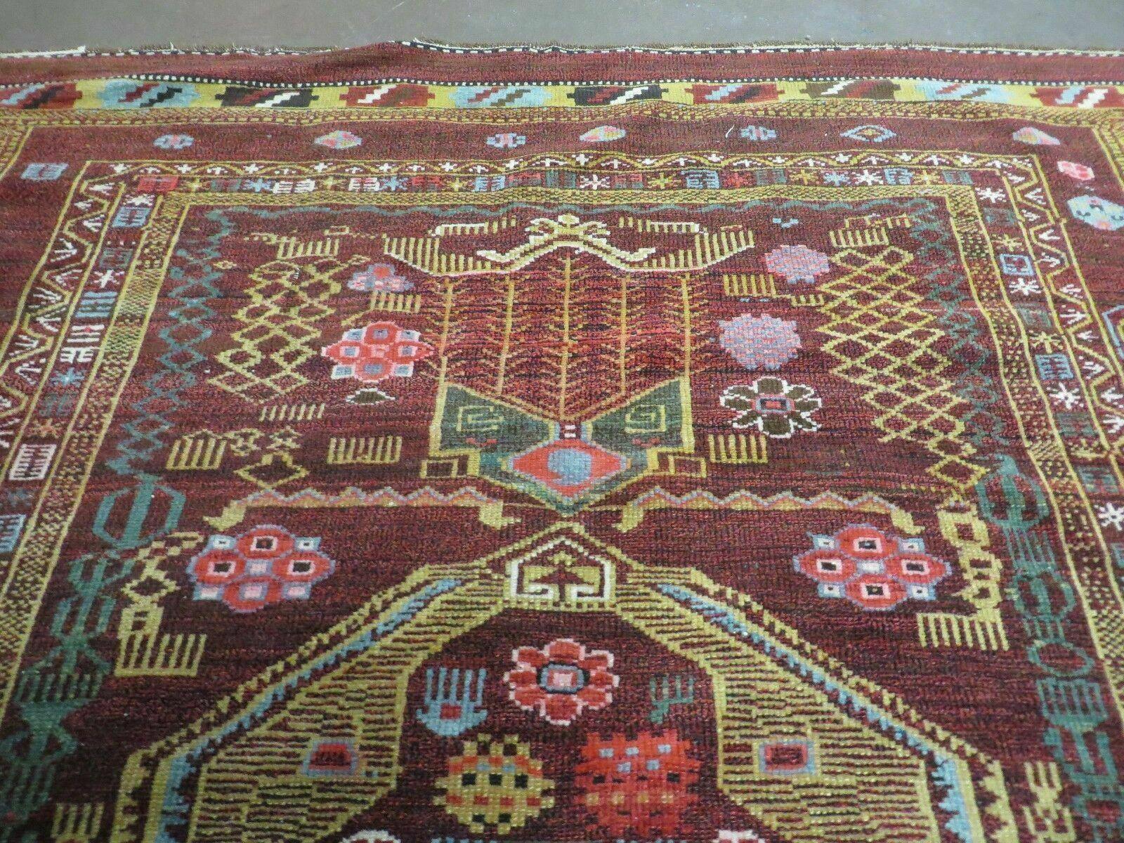 4' X 6' Antique Handmade Caucasian Shirvan Russian Armenian Wool Rug Colorful - Jewel Rugs