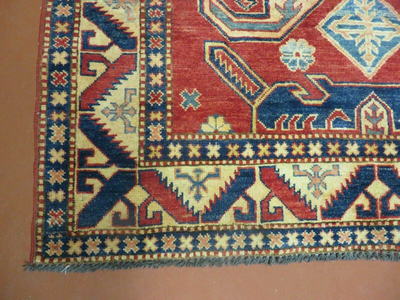 4' X 6' Vintage Handmade Turkish Kazak Pattern Wool Rug Carpet Nice - Jewel Rugs